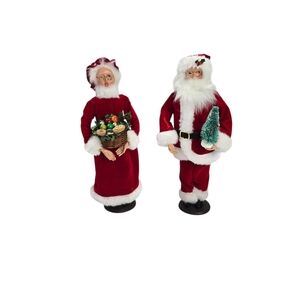 Promax Santa & Mrs. Claus Figurines 11.5" Christmas Holiday Decor Set Of 2 Vtg